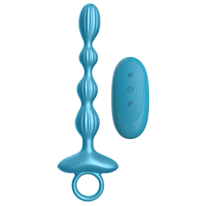 Gr41: Grooved Ring Luv Beads Metallic Blue | 810119283641 | Available at EroticWarehouse.com