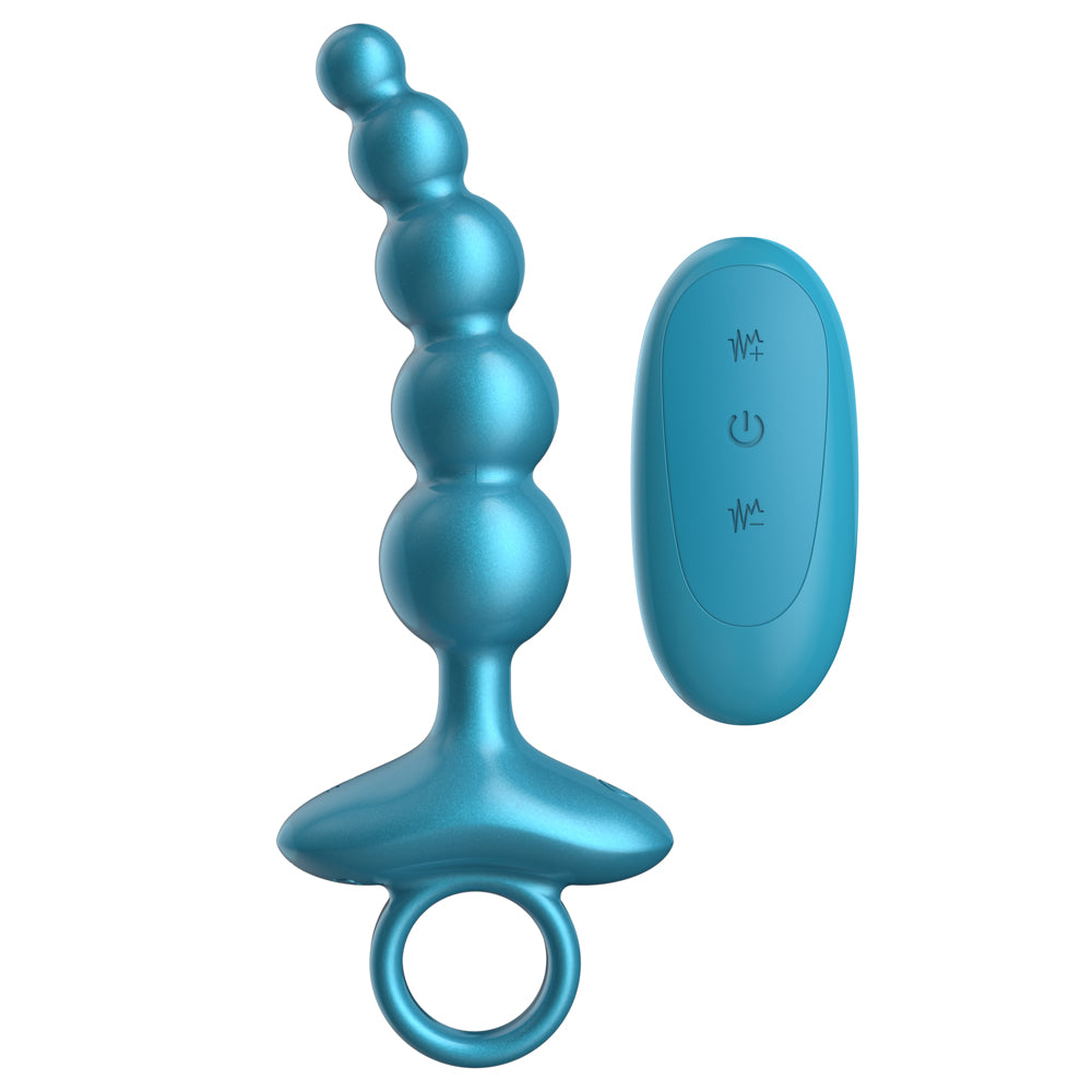 Cr23: Curved Ring Luv Beads Metallic Blue | 810119283658 | Available at EroticWarehouse.com