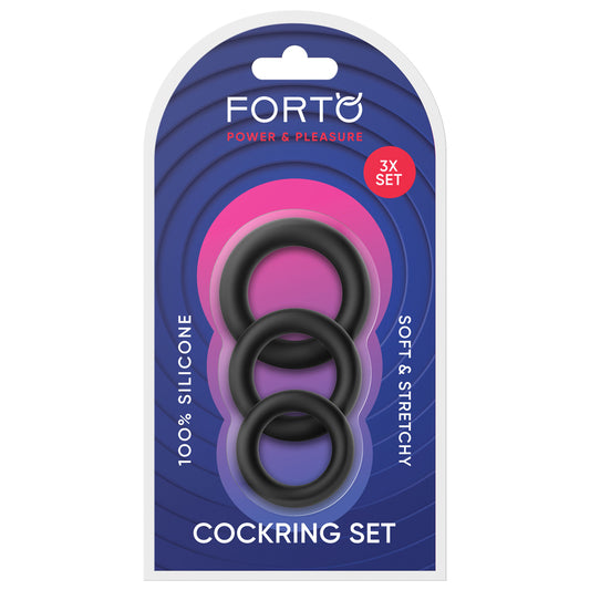 F-39: Trio Cockring Set Black | 810119283863 | Available at EroticWarehouse.com