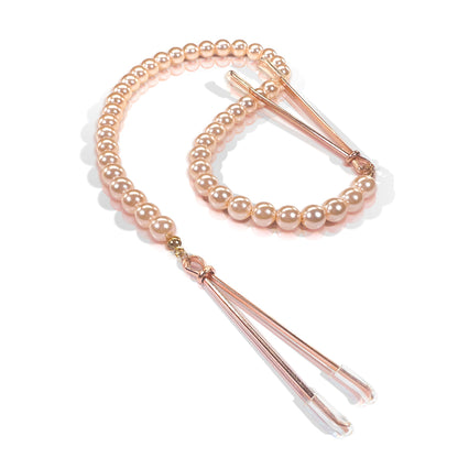 Nixie Adjustable Tweezer Clips With Pearls Rose Gold | 810126930057 | Available at EroticWarehouse.com