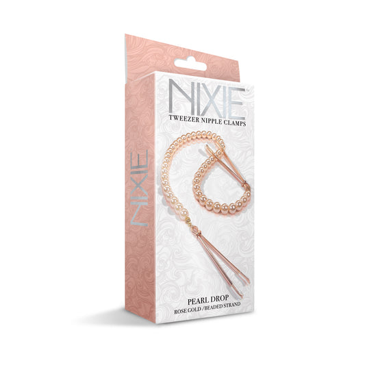 Nixie Adjustable Tweezer Clips With Pearls Rose Gold | 810126930057 | Available at EroticWarehouse.com