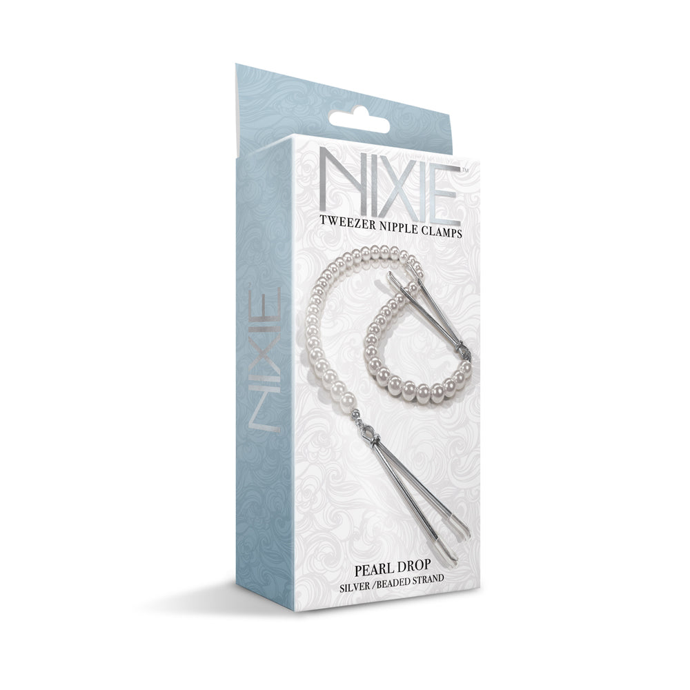 Nixie Adjustable Tweezer Clips With Pearls White Gold | 810126930064 | Available at EroticWarehouse.com