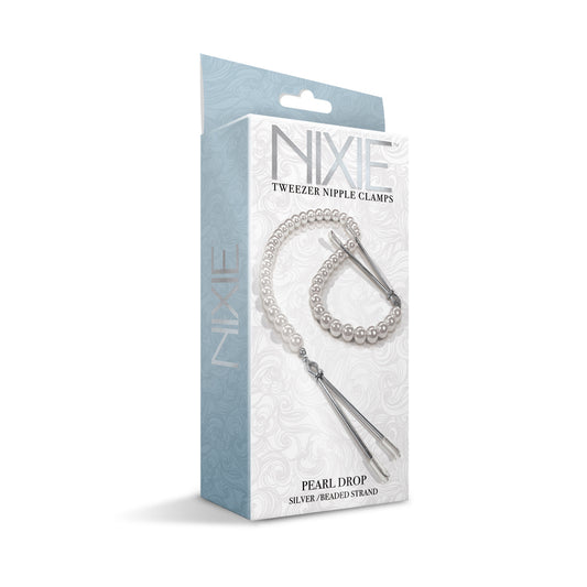 Nixie Adjustable Tweezer Clips With Pearls White Gold | 810126930064 | Available at EroticWarehouse.com
