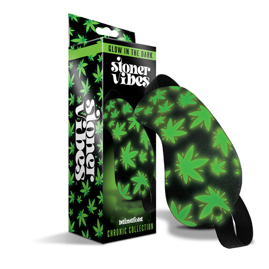 Stoner Vibes Chronic Collection Glow In The Dark Blindfold | 810126930125 | Available at EroticWarehouse.com