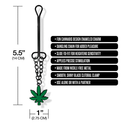 Stoner Vibes Chronic Collection Clitoral Clamp With Chain | 810126930163 | Available at EroticWarehouse.com