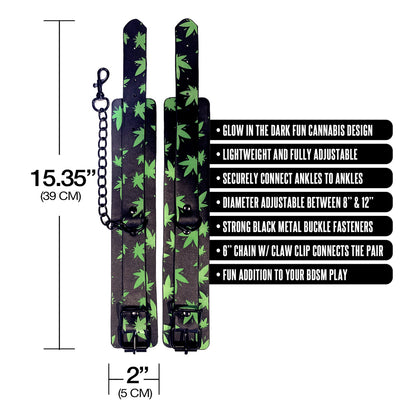 Stoner Vibes Chronic Collection Glow In The Dark Ankle Cuffs | 810126930170 | Available at EroticWarehouse.com