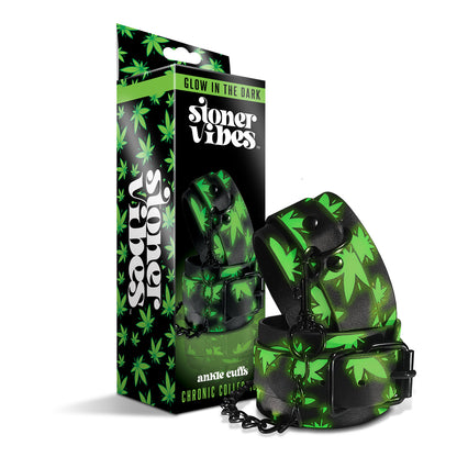 Stoner Vibes Chronic Collection Glow In The Dark Ankle Cuffs | 810126930170 | Available at EroticWarehouse.com