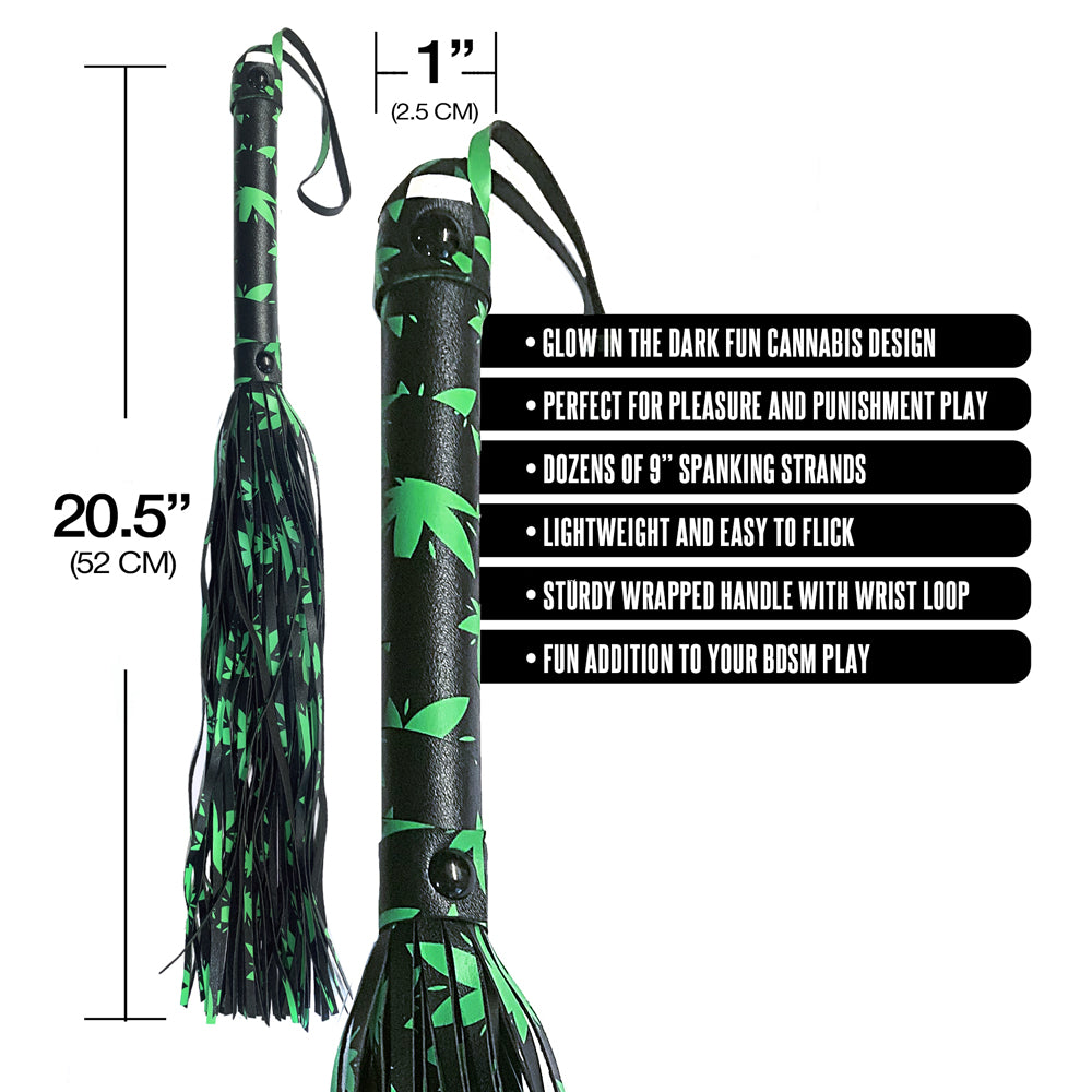 Stoner Vibes Chronic Collection Glow In The Dark Flogger | 810126930200 | Available at EroticWarehouse.com