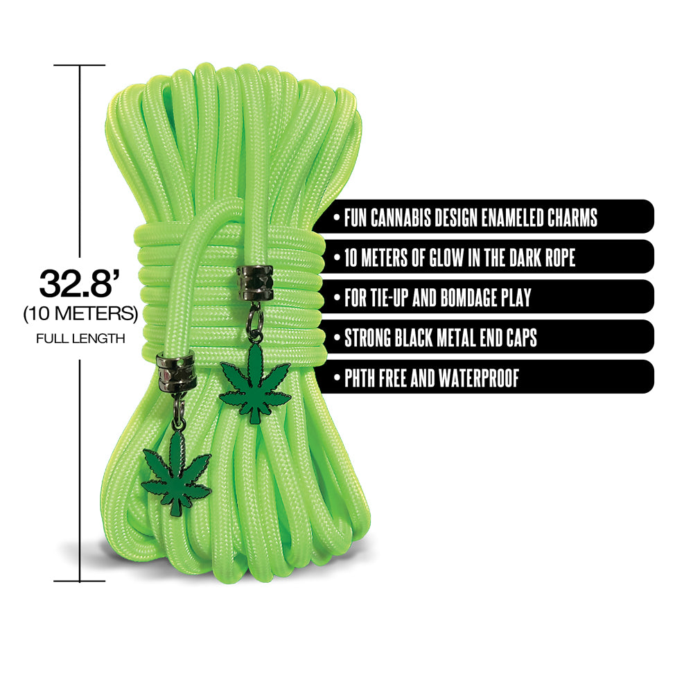Stoner Vibes Chronic Collection Glow In The Dark Rope 32 Feet | 810126930248 | Available at EroticWarehouse.com