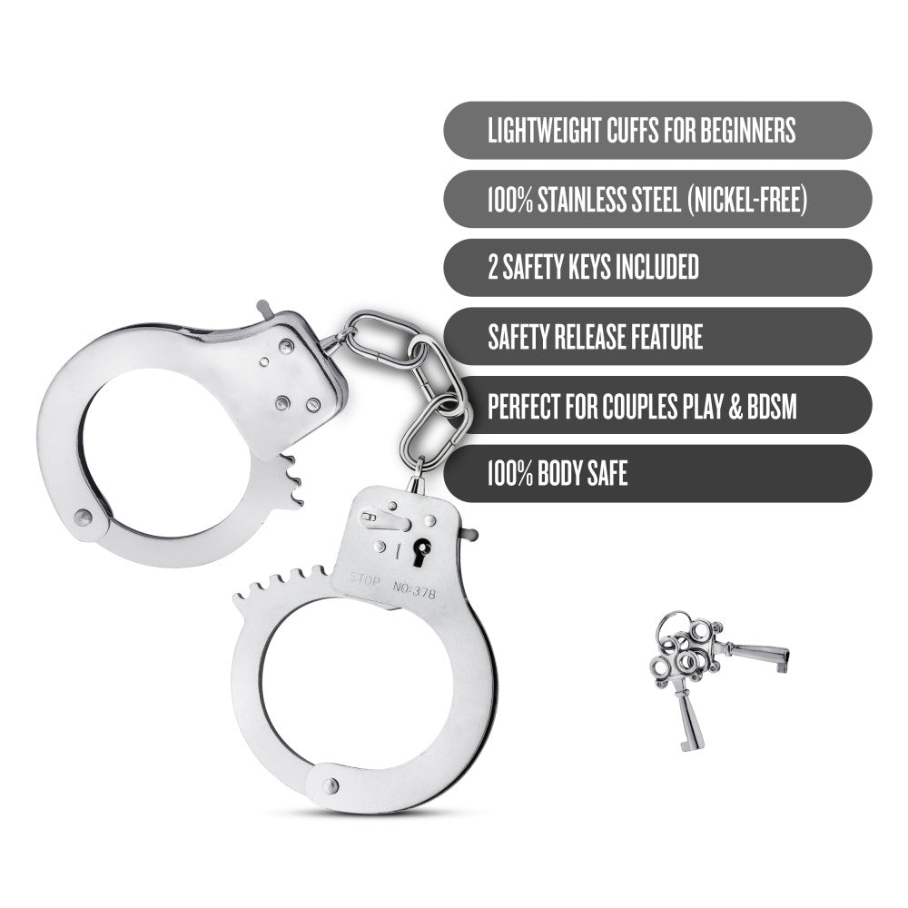 Temptasia Beginner Cuffs Silver | 810138370391 | Available at EroticWarehouse.com