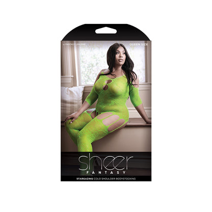 Stargazing Cold Shoulder Bodystocking - Queen Size | 811432019566 | Available at EroticWarehouse.com