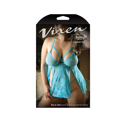 Kiss & Tell Lace Split Babydoll & Panty - Queen Size | 811432019924 | Available at EroticWarehouse.com