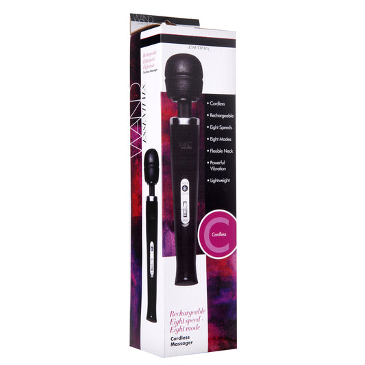 Wand Essentials 8 Speed 8 Function Wand Black Rechargeable 110V | 8118470163896 | Available at EroticWarehouse.com