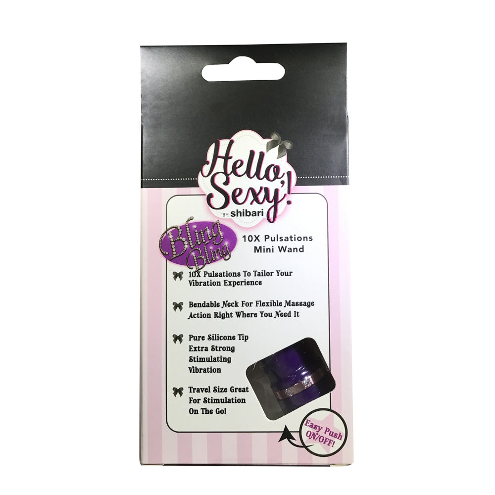 Hello, Sexy! Bling, Bling Mini Wand Purple | 812024032871 | Available at EroticWarehouse.com