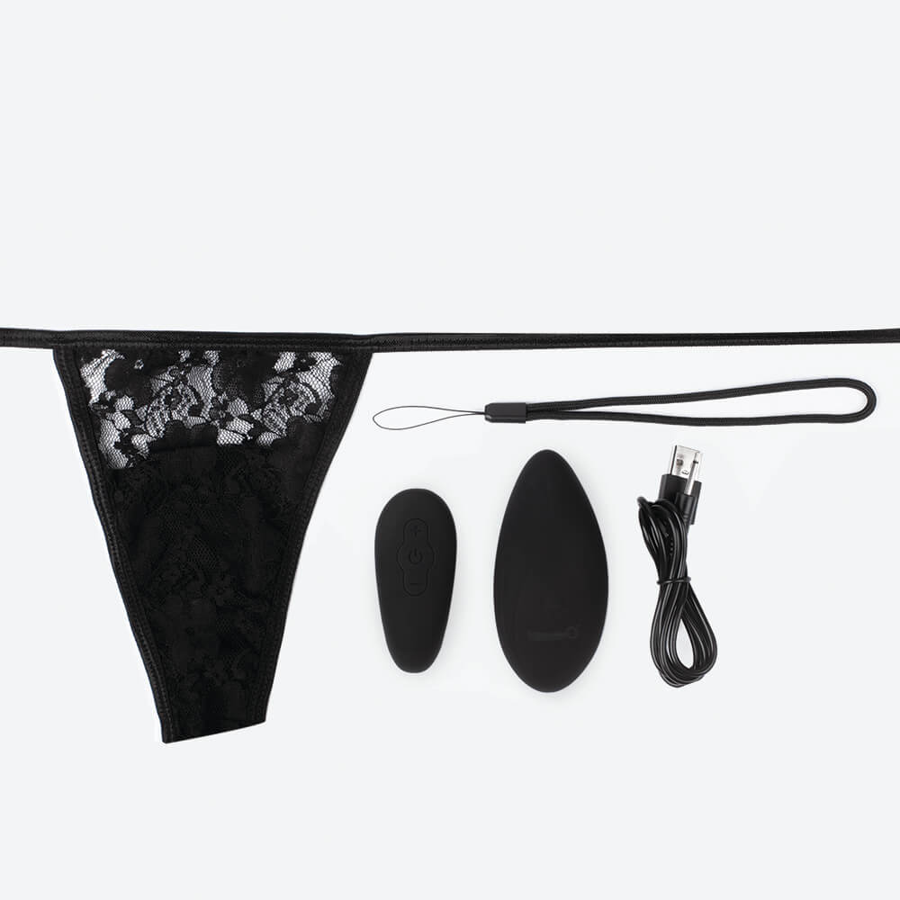 Premium Ergonomic Remote Panty Set Black 1 Ct | 817483014222 | Available at EroticWarehouse.com