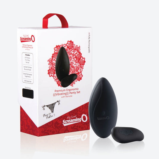 Premium Ergonomic Remote Panty Set Black 1 Ct | 817483014222 | Available at EroticWarehouse.com