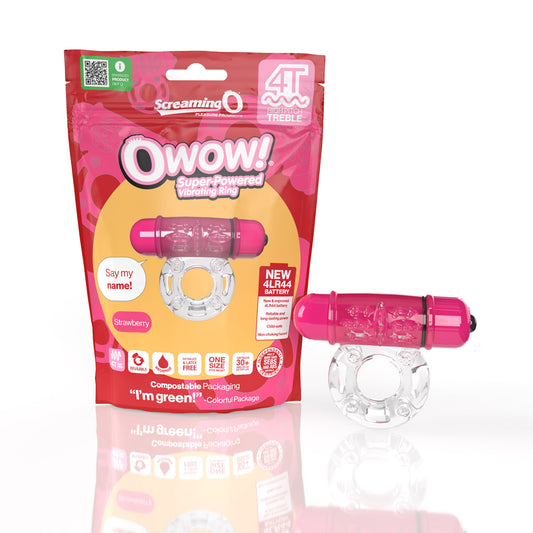 Screaming O 4T Owow Strawberry 1 Ct | 817483015557 | Available at EroticWarehouse.com