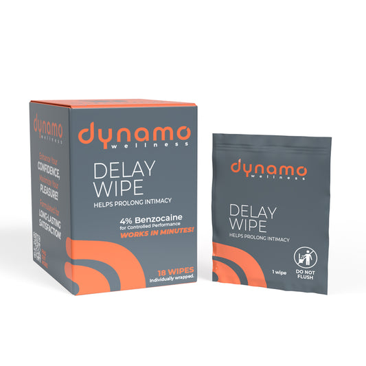 Dynamo Wellness Delay Wipe 4% 18pk | 817483018602 | Available at EroticWarehouse.com