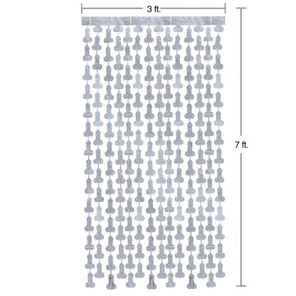 Glitterati Disco Penis Foil Curtains 2/6ft Pcs | 817717011454 | Available at EroticWarehouse.com