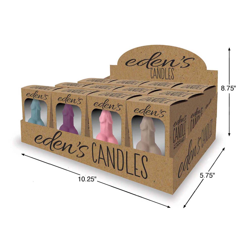 Eden's Candles Penis 12Ct Display | 817717011621 | Available at EroticWarehouse.com