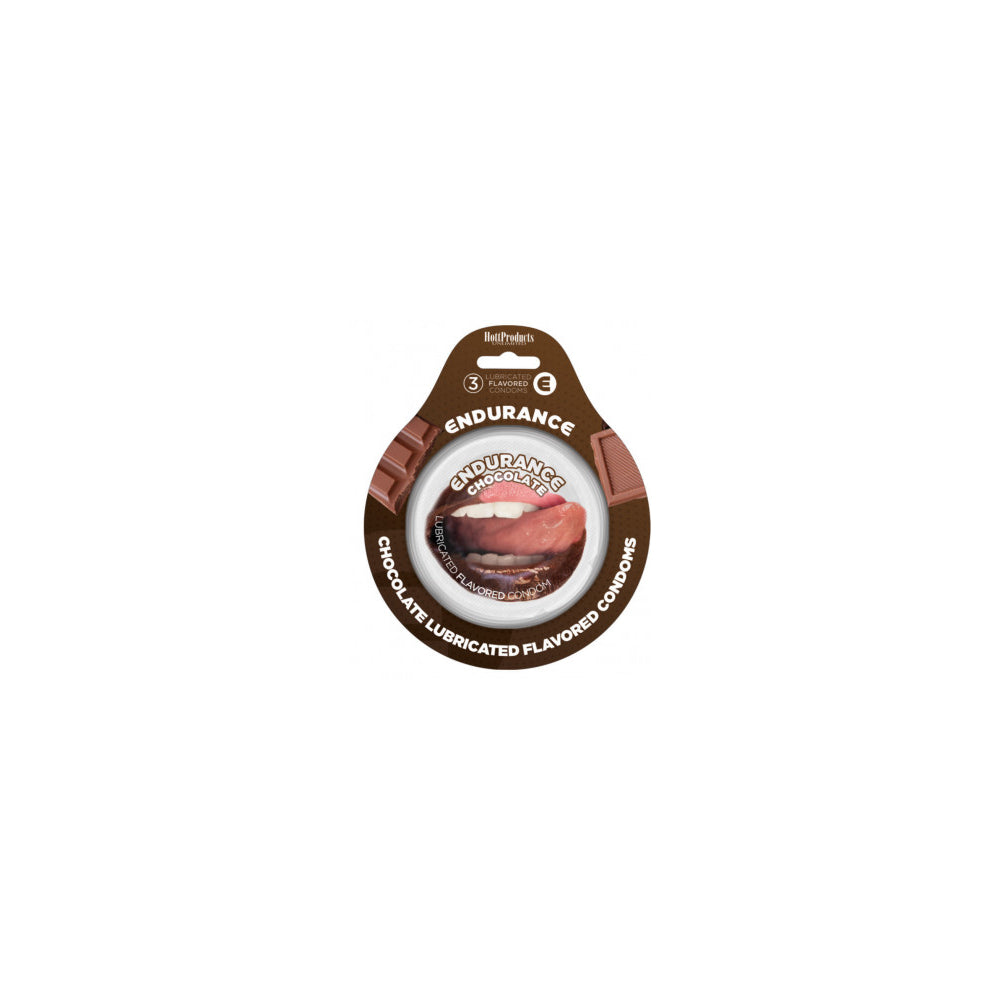Endurance Flavored Condoms Chocolate 3Pk | 818631020980 | Available at EroticWarehouse.com