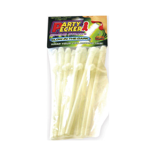 Party Pecker Glow Straws (10pc) | 818631021024 | Available at EroticWarehouse.com
