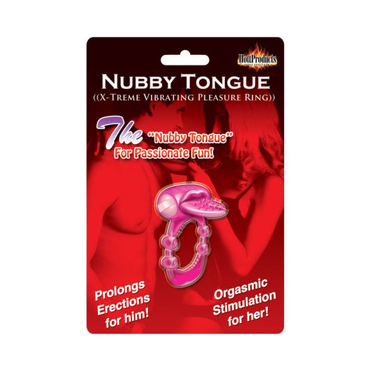 Nubby Tongue Vibrating Cock Ring Magenta | 818631022946 | Available at EroticWarehouse.com