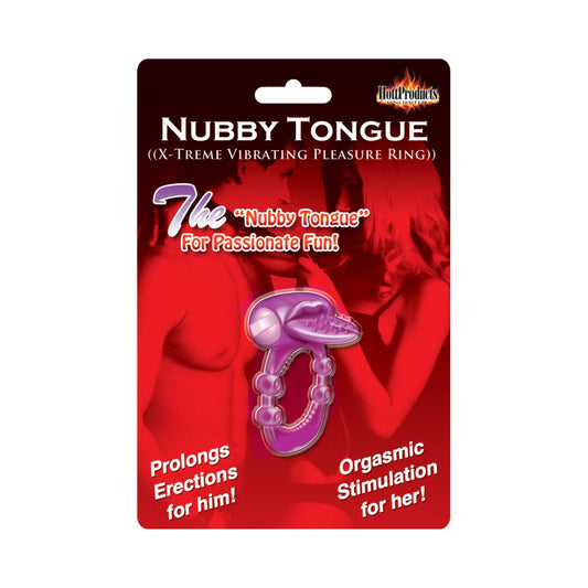 Nubby Tongue Vibrating Cock Ring Purple | 818631023264 | Available at EroticWarehouse.com