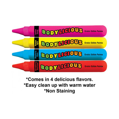 Bodylicious Edible Body Pens 4Pk | 818631030439 | Available at EroticWarehouse.com