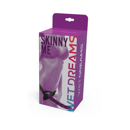 Skinny Me Strap On Dildo With Harness 7" Purple | 818631030477 | Available at EroticWarehouse.com