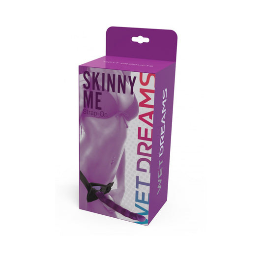 Skinny Me Strap On Dildo With Harness 7" Purple | 818631030477 | Available at EroticWarehouse.com