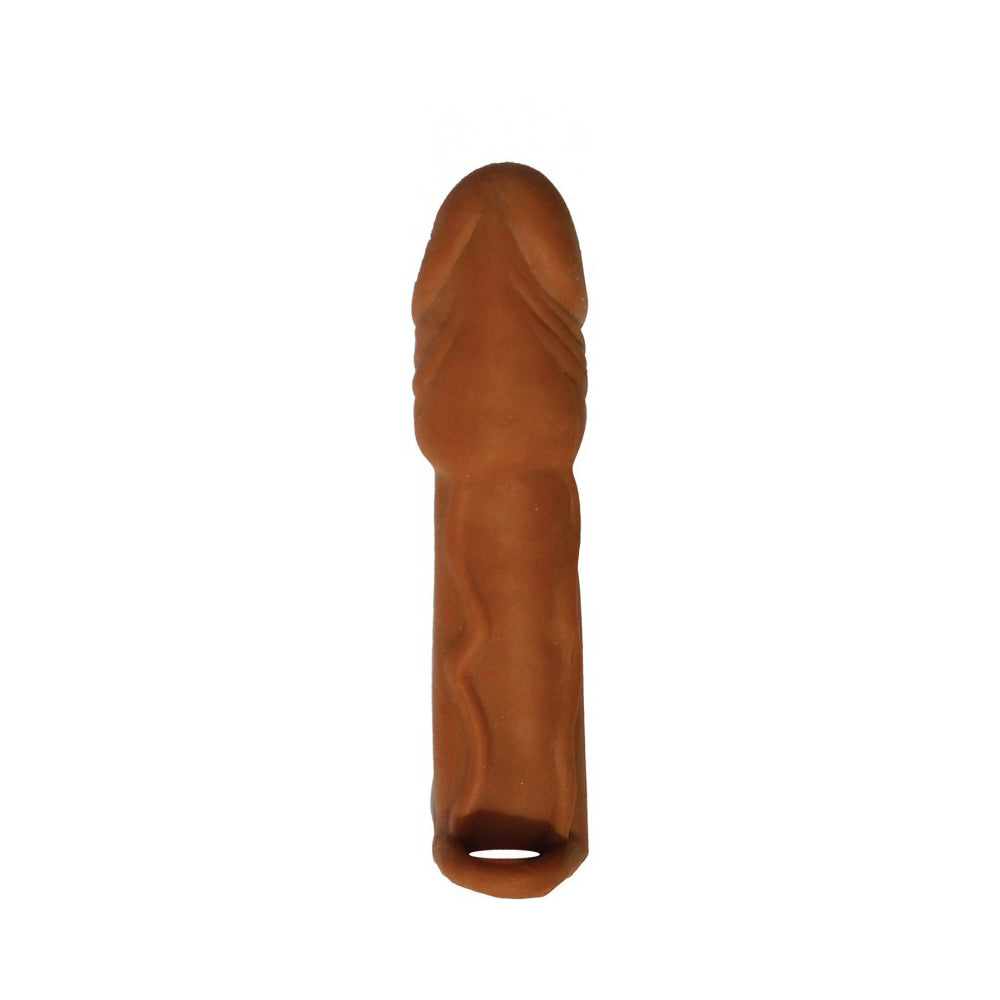 Skinsations Latin Lover Series Husky Lover Extension Sleeve With Power Bullet & Scrotum Strap 7" | 818631030590 | Available at EroticWarehouse.com
