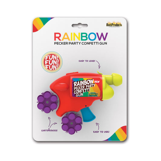 Rainbow Pecker Party Confetti Gun | 818631032013 | Available at EroticWarehouse.com