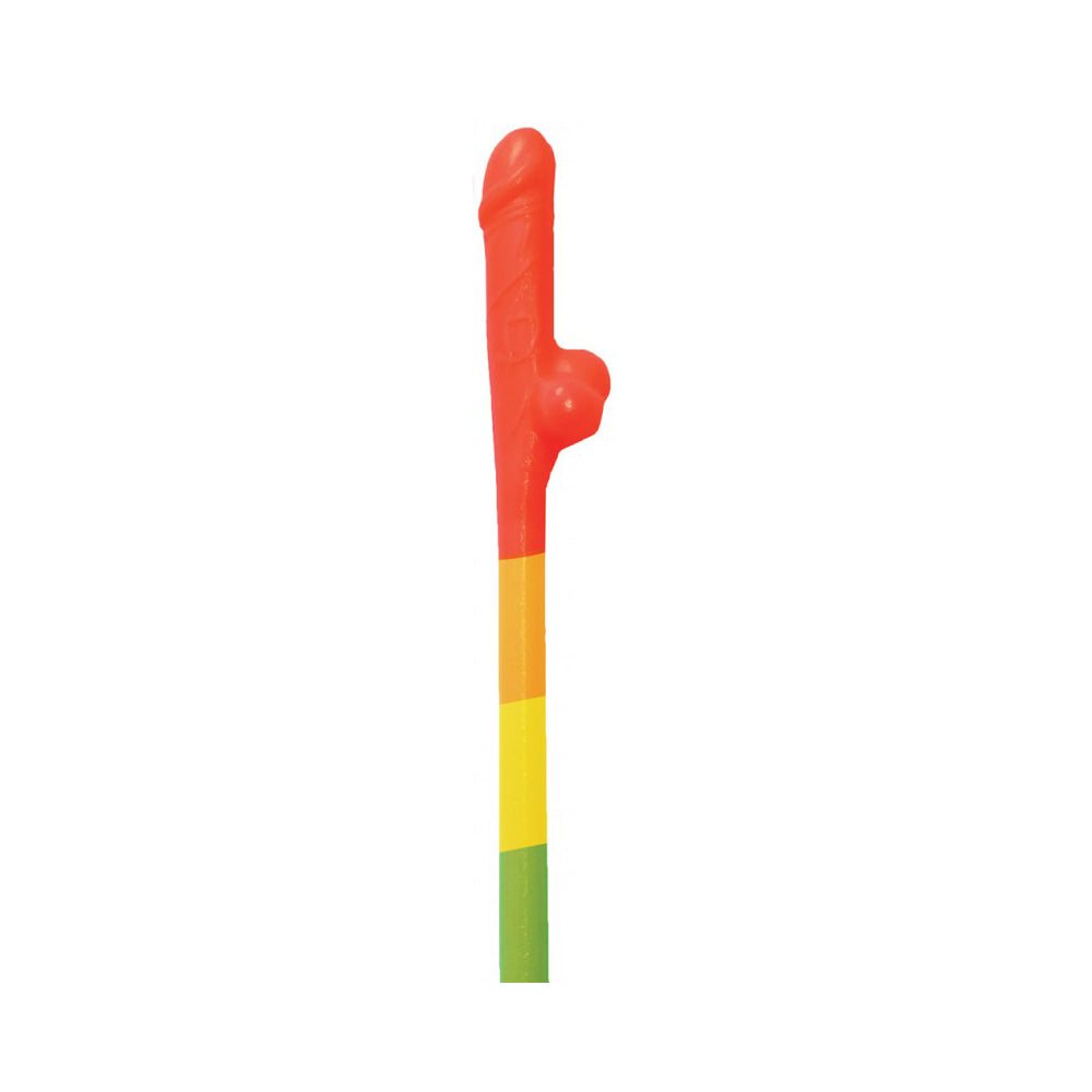 Rainbow Pecker Straws 10Pk | 818631032501 | Available at EroticWarehouse.com