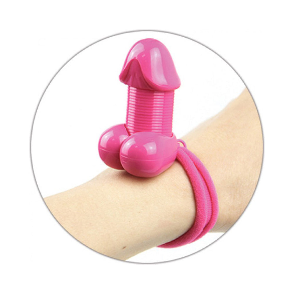 Pecker-Lastick Hair Tie Pink | 818631032518 | Available at EroticWarehouse.com