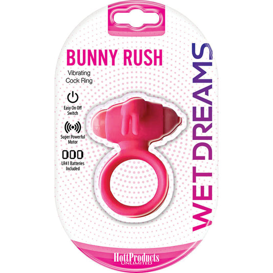 Wet Dreams Bunny Rush Cock Ring | 818631032655 | Available at EroticWarehouse.com