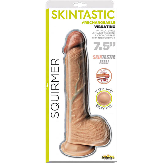 Skintastic Squirmer Rechargeable Ultra Skin Dildo 7.5" | 818631032747 | Available at EroticWarehouse.com