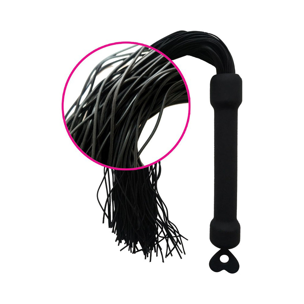 Whip It Black Pleasure Whip With Tassels | 818631032839 | Available at EroticWarehouse.com