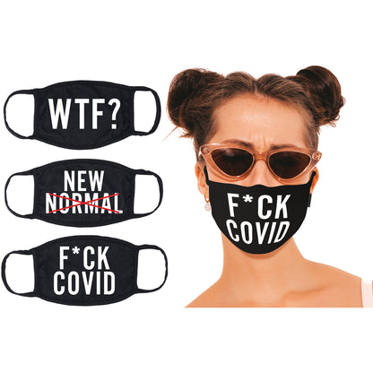 Maskerade Masks F Covid/Wtf?/New Normal-X 3Pk | 818631033256 | Available at EroticWarehouse.com