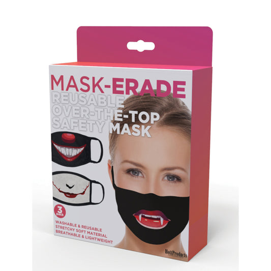 Maskerade Masks Joker/Penny Wise/Vampire 3Pk | 818631033270 | Available at EroticWarehouse.com