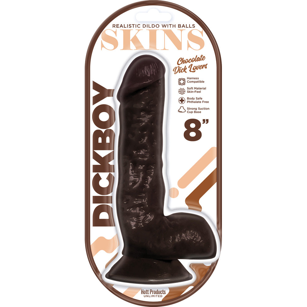 Dickboy Skins Dildo Chocolate Lovers 8" | 818631033652 | Available at EroticWarehouse.com