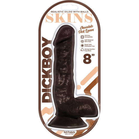 Dickboy Skins Dildo Chocolate Lovers 8" | 818631033652 | Available at EroticWarehouse.com