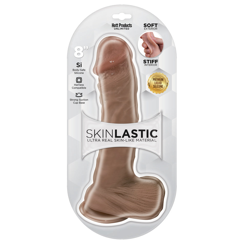 Skinsations Skinlastic Sliding Skin Dildo 8" With Suction Base | 818631033690 | Available at EroticWarehouse.com