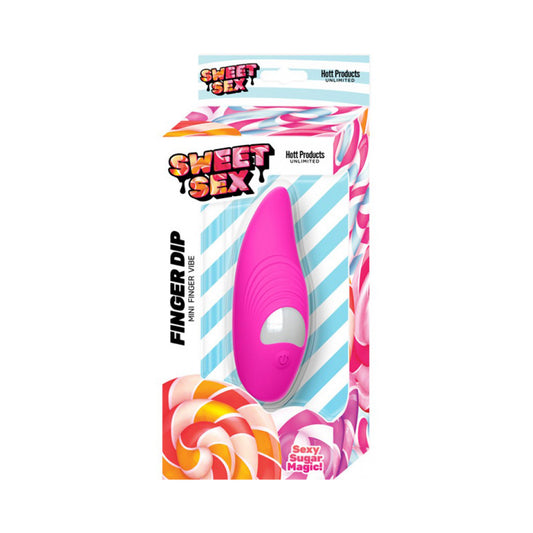 Sweet Sex Finger Dip Silicone Finger Vibe 8 Vibration Modes Magenta | 818631034161 | Available at EroticWarehouse.com