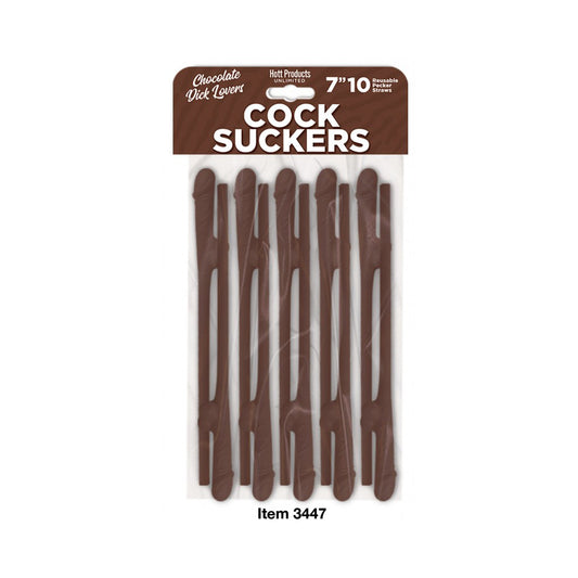 Cock Suckers Pecker Straws Chocolate Lovers 10Pk | 818631034475 | Available at EroticWarehouse.com