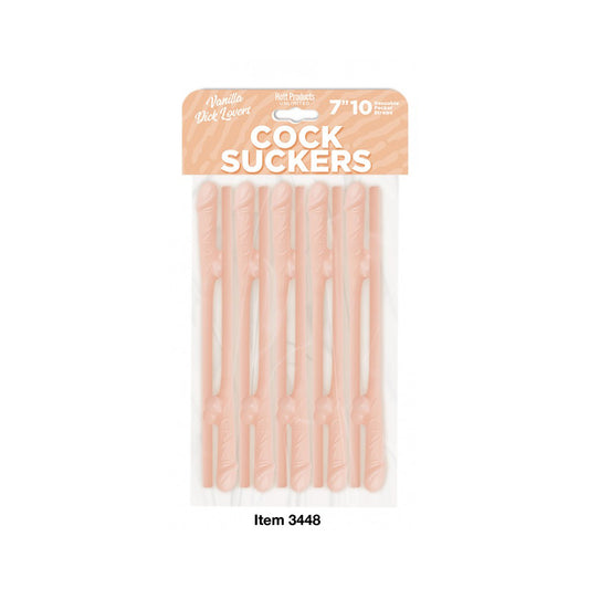 Cock Suckers Pecker Straws Vanilla Lovers 10Pk | 818631034482 | Available at EroticWarehouse.com