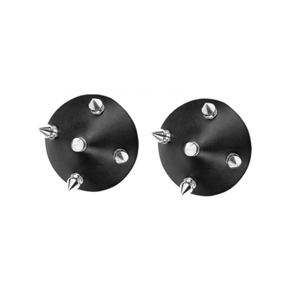 Nipplicious Temptress Leather Pasties With Studs Black | 818631034574 | Available at EroticWarehouse.com