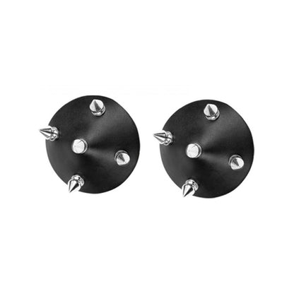 Nipplicious Temptress Leather Pasties With Studs Black | 818631034574 | Available at EroticWarehouse.com