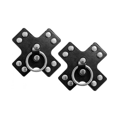 Nipplicious Seducer Leather Pasties With Ring Black | 818631034581 | Available at EroticWarehouse.com