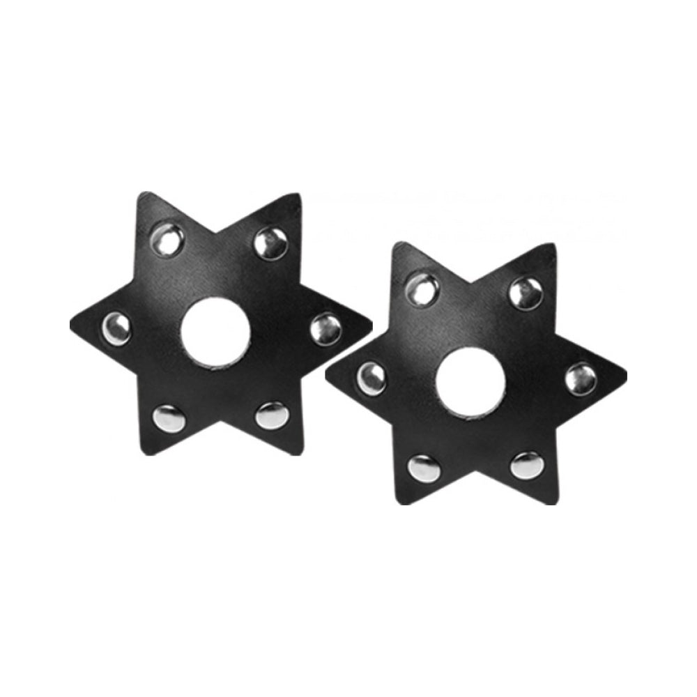 Nipplicious Starstruck Star Pasties W Studs & Nipple Hole Black | 818631034604 | Available at EroticWarehouse.com
